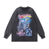Men Long Sleeve Shirt Vintage Washed and Worn Long Sleeve T-shirt Men's and Women's Oversize Top Autumn