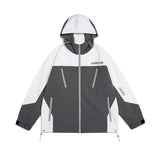 Unisex Jacket Autumn Stitching Contrast Color Hooded Jacket