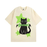 Men T Shirt Sweet Cool Letter Towel Embroidery Couple Casual All-Match Short-Sleeved T-shirt