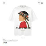 American vintage street T-shirt cartoon character print men and women spring and summer loose