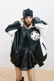 Unisex Jacket Fall Multicolor Printing Pu Jacket Women's Clothing