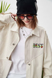 Unisex Jacket Autumn Stitching Affixed Cloth Embroidered Jacket Women's Clothing