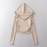 Women T-Shirt Casual Hooded Bottoming T-shirt Fall Women's Clothing Long Sleeve