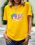Women's Independence Day T Shirt Pattern Printed Short-Sleeved T-shirt