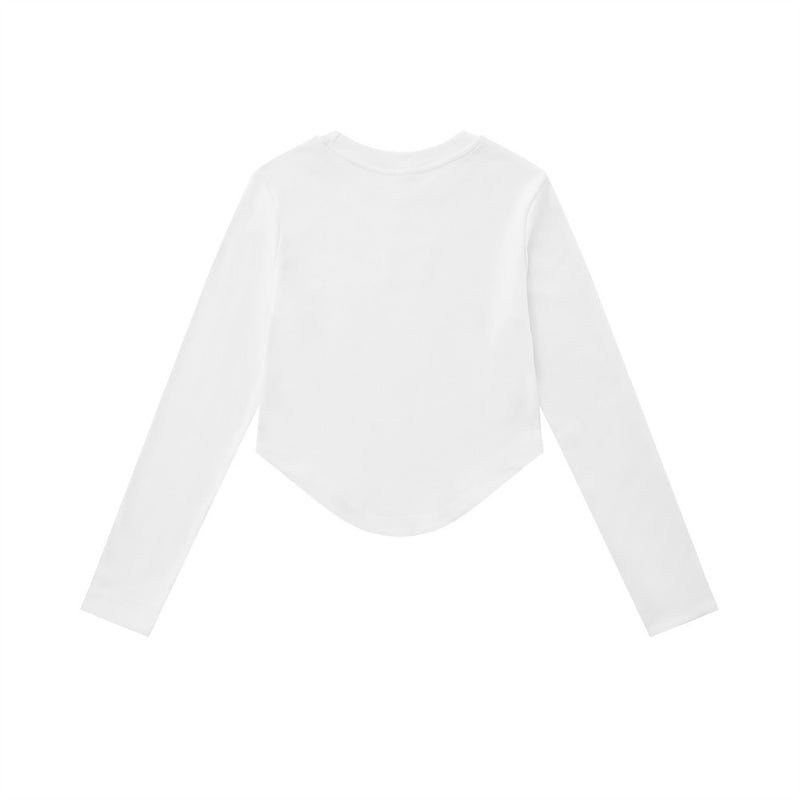 Women Long Sleeve T-Shirt Long Sleeve T-shirt Women's Spring and Autumn Crew Neck Casual Short