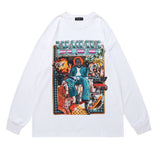 Men Long Sleeve Shirt Tupac Floral Print Long Sleeve Pullover Men and Women Loose Top