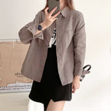 Women T-Shirt Long Sleeve Denim Shirt Women Loose Top