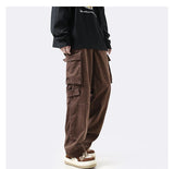 Men Sweatpants Men's Straight Loose Wide Leg Pants Retro Drape Casual