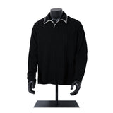 Unisex long-sleeved shirt autumstripes jacquard polo shirt