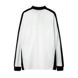 Men Hoodie Sweater Loose Men's Letter Embroidered Long Sleeve Polo Shirt