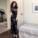 Women Dresses Spring New Chinese Cheongsam Dress Slim-Fit Sheath Dress for Women