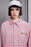 Unisex Jacket Autumn Plaid Embroidery Long Shirt