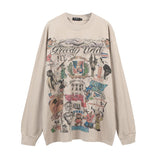 Men Long Sleeve Shirt Vintage Vintage Long Sleeve Bottoming T-shirt for Men and Women