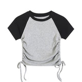Women T-Shirt Tight Short-Sleeved Women's Spring and Summer Color Matching T-shirt