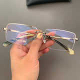 CHH Chrome Hearts Glasses Pure Titanium Square Frameless Business Myopia Glasses Frame
