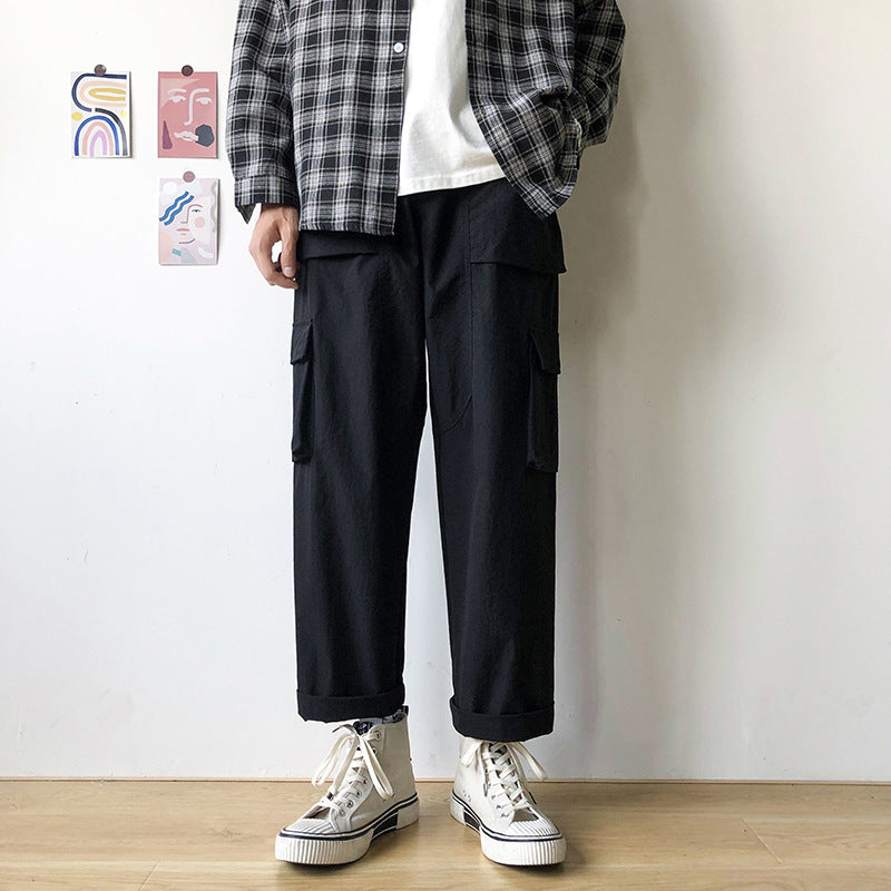 Men Sweatpants Men's Fashion Brand Casual Pants Ninth Hong Kong Style Loose