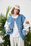 Unisex Jacket Autumn Stitching Affixed Cloth Embroidered Jacket Women's Clothing