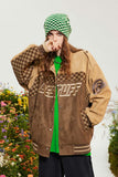 Unisex Jacket Autumn Deerskin Chessboard Plaid Jacket Women's Clothing