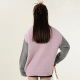 Women Sweater Color Matching Letters Sweater Women's Loose Autumn Sweater