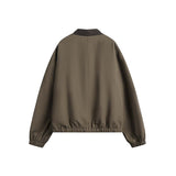 Unisex Jacket Fall Color-Blocking Stand Collar Jacket