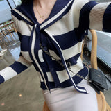 Women Long Sleeve Shirt Autumn Winter Sweater Female Striped Top Women