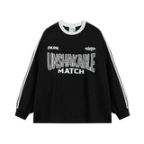 Men Hoodie Letter Printed Crew Neck Sweatshirt Men