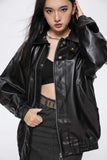 Unisex Jacket Autumn Retro Loose Leather Coat Women's Clothing