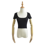 Women T-Shirt Short Sleeve All-Matching Slim Fit Slimming Top