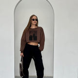 Women Sweatshirt Printed Sweater Coat Female Spring and Autumn round Neck