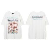 Men T Shirt Vintage Printed Couple Short Sleeve T-shirt Men and Women Ins Style