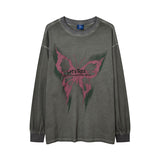 Men Long Sleeve Shirt Graffiti Printing Fried Color Bottoming Long Sleeve T-shirt Men's Loose All-Match Couple