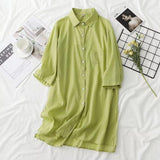 Women T-Shirt Summer Solid Color Loose Shirt Sun Protection Shirt