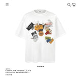 American vintage street T-shirt pure cotton men's and women's summer loose