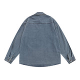 Men Long Sleeved T Shirt Stitching Contrast Color Shirt Coat Punk Flower Embroidery Shirt