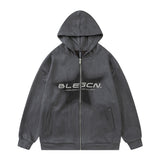 Men Hoodie Inkjet Five-Pointed Star Cardigan Hoodie