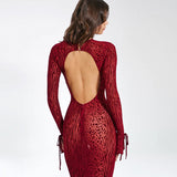 Women's Desses round Neck Printed Fishtail Dress Dress