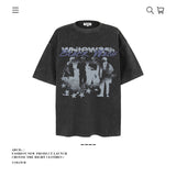American vintage street T-shirt retro men's loose top