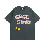 Men T Shirt Sweet Cool Letter Towel Embroidery Couple Casual All-Match Short-Sleeved T-shirt