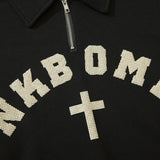Men Hoodie Printed Sweater for Boys Spring and Autumn Half Zipper Casual