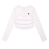 Women Long Sleeve T-shirt Short-Sleeved T-shirt Girls Autumn Leisure round Neck