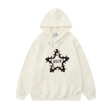Men Hoodie Five-Pointed Star Embroidered Sweater Men's Long Sleeve Loose
