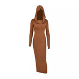 Women Dresses Summer Thermal and Windproof Hooded Slim Fit Dress Women