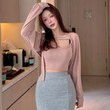 Women Long Sleeve Shirt Women's Vest Braces Long Sleeve Coat