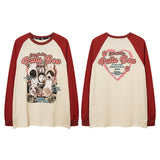 Men Long Sleeve Shirt Retro Fashion Brand Long Sleeve T-shirt Men and Women Hip Hop Loose