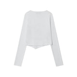 Women Long Sleeve T-Shirt Printed Small V-neck Long Sleeve T-shirt Girls' Spring and Autumn Short