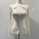 Women Long Sleeve Shirt Cardigan Top Women's Bottoming Shirt Long Sleeve V-neck
