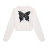 Women Sweater Short Sweater for Girls Autumn Casual round Neck Long Sleeve