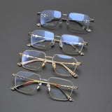 CHH Chrome Hearts Glasses Versatile Titanium Frame Ultra Light Box Frame Glasses Frame