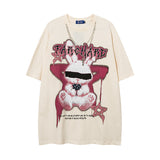 Men T Shirt Printed Short-Sleeved T-shirt Men and Women Loose Couple