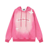 Men Hoodie Cross XINGX Patch Spray Painting Distressed Hooded Bathroom